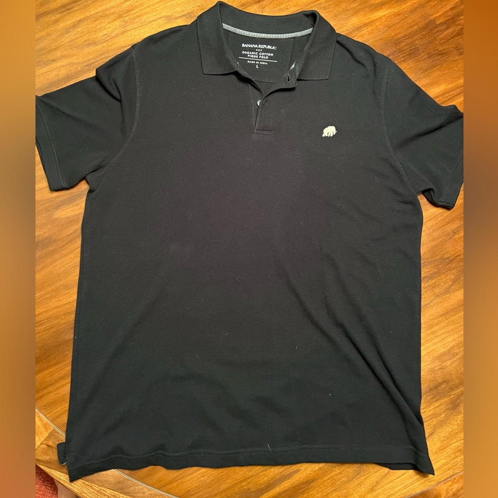 Banana Republic Vintage Polo - pique cotton - size L - black